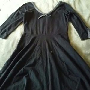 Effies heart stretchy black pin up style dress L