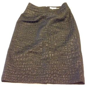 CALVIN KLEIN Black jacquard pencil skirt