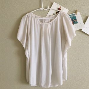 Anthropologie white detailed blouse