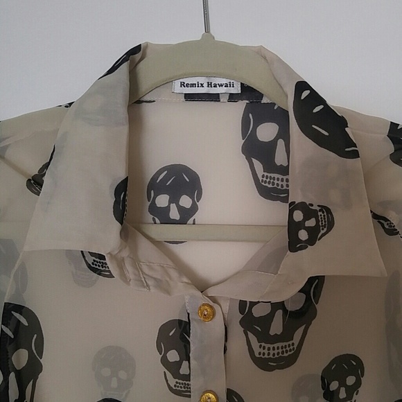LF Skull sheer top - Picture 2 of 4
