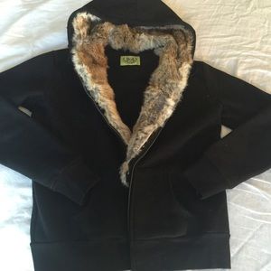 Juicy Couture black sweatshirt with removable fur