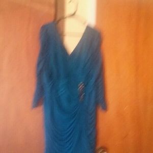 Semi formal song sleeve plus size dress