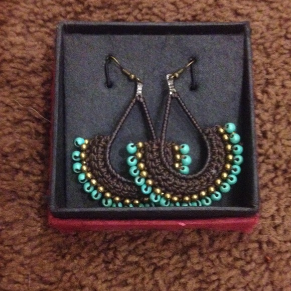 ✨Gorgeous Boho Beaded Teardrop Turquoise Earrings✨