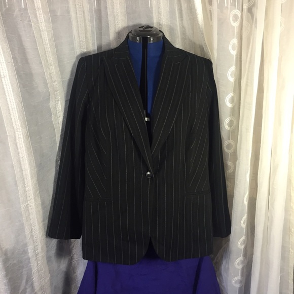 Black pinstripe blazer