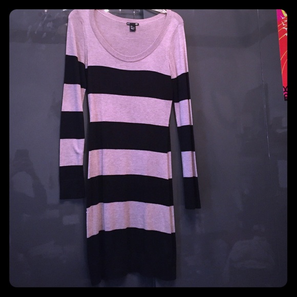 H&M striped beige and black sweater dress - size S