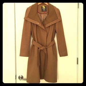Vince Camuto camel wool wrap coat