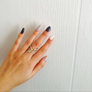 BCBGMAXARIZ gold snake ring with crystal stones