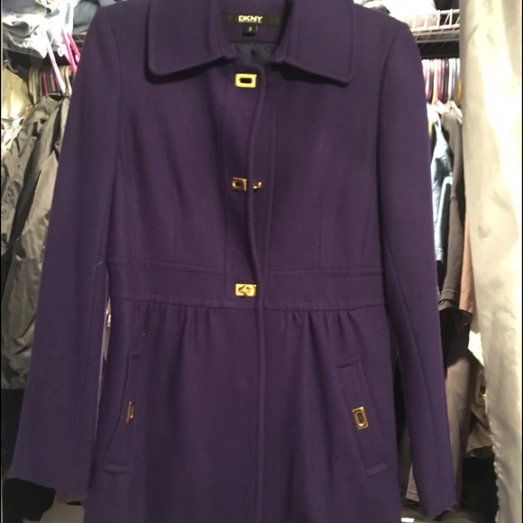 DKNY Purple Trench Coat