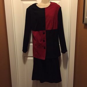 Black and Red Suit with skirt