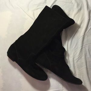 Knee high suede boots
