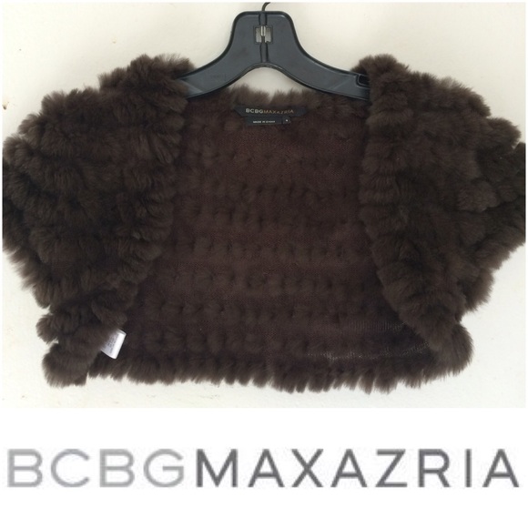 BCBGMaxAzria Rabbit Fur Shrug