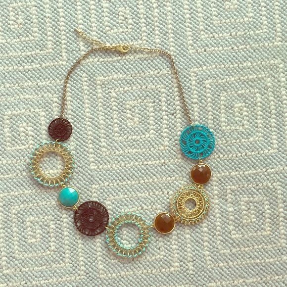 Turquoise and Gold Plated Necklace