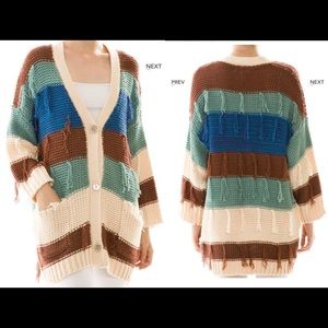 NWT Colorful Striped Cardigan