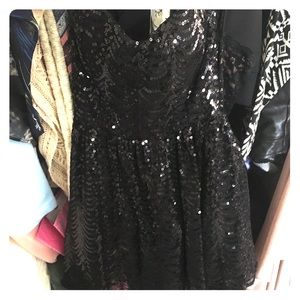 Black Sequined Dress