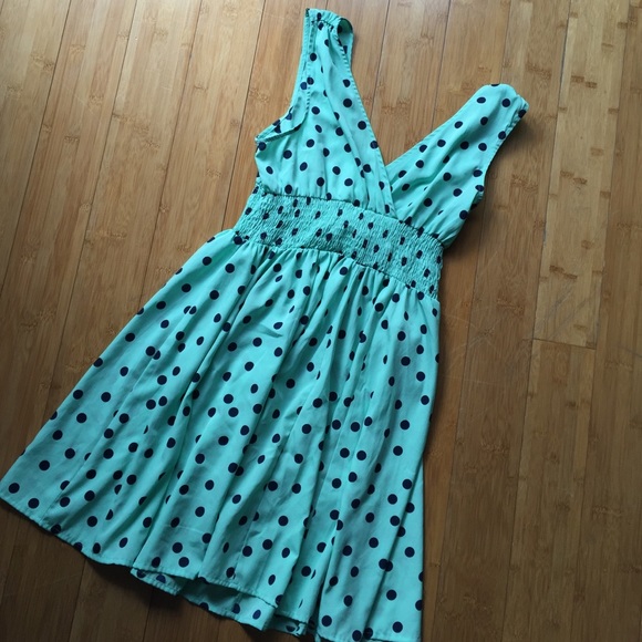MINT GREEN POLKA DOT DRESS