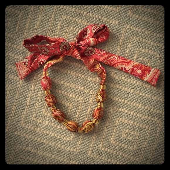 Pink and Gild Silk Necklace