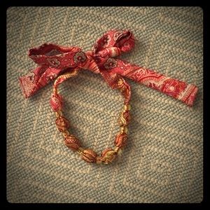 Pink and Gild Silk Necklace