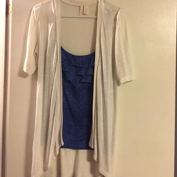 Tank w/ built in cardigan
