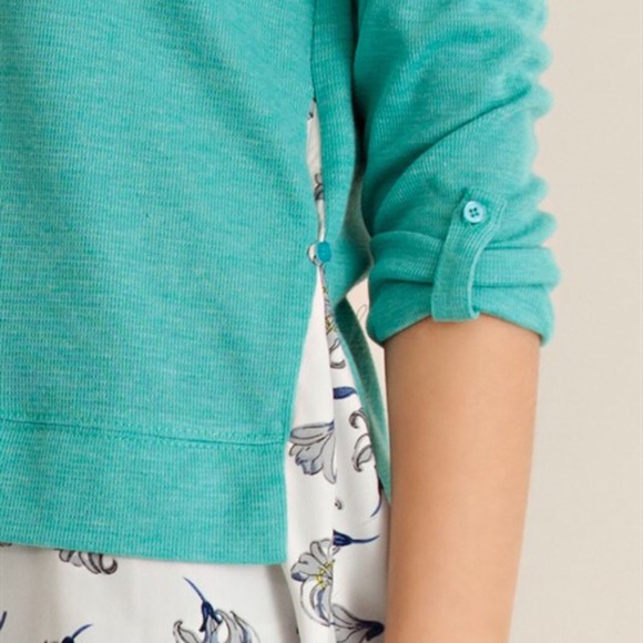 AMMIE roll up sleeve layered top - MINT - Picture 4 of 4