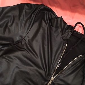 American apparel Unisex Matte Faux Leather Hoodie