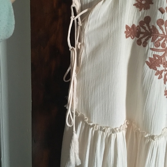 Embroidered Tie Up Dress - Picture 2 of 4