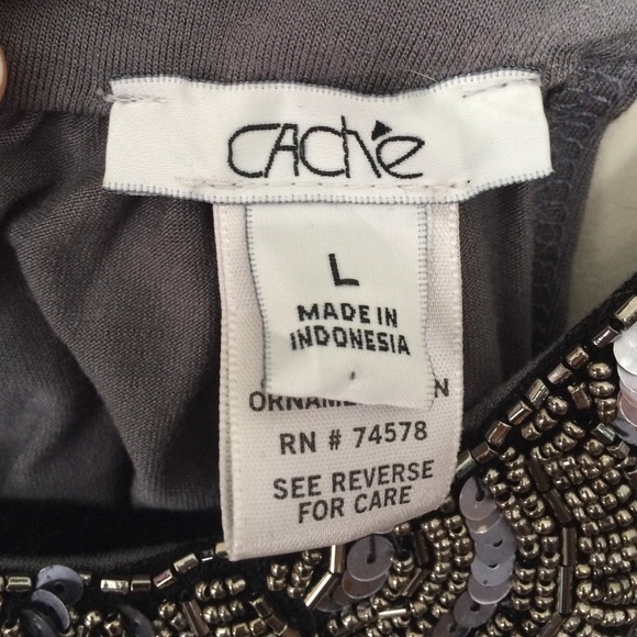 Cache faux-wrap sleeveless top with bejeweled neck - Picture 3 of 3