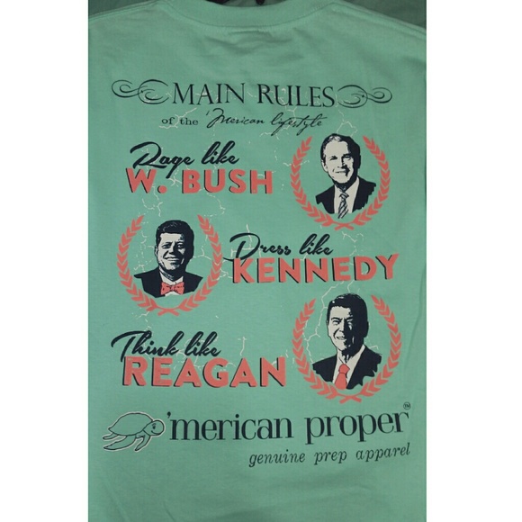 *SOLD in bundle* 'Merican Proper Main Rules Tee