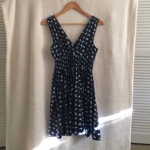 Navy blue sundress.