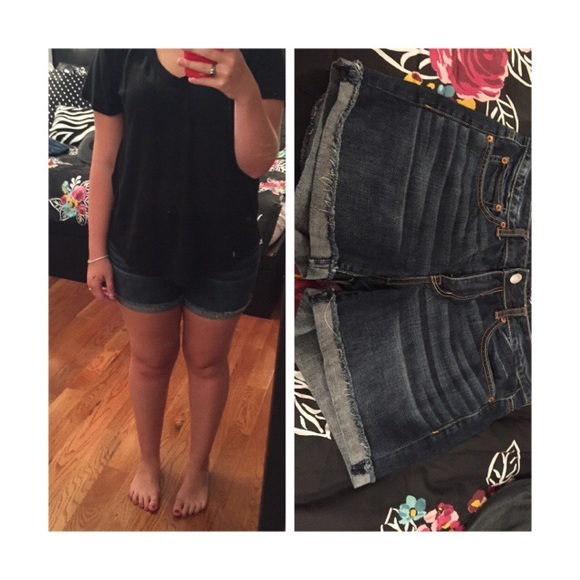 AEO midi denim shorts