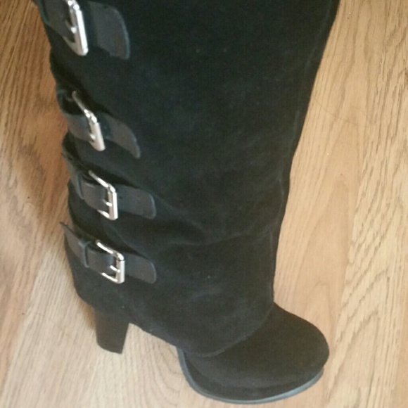 Shoes Victorias Secret Catalog Black Suede Boots Poshmark