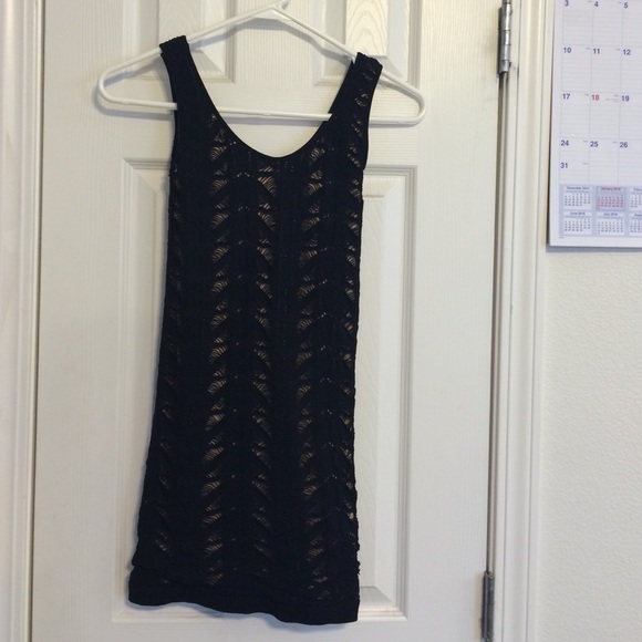 Bebe Spandex crochet mini dress