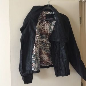 Day trip black leather jacket
