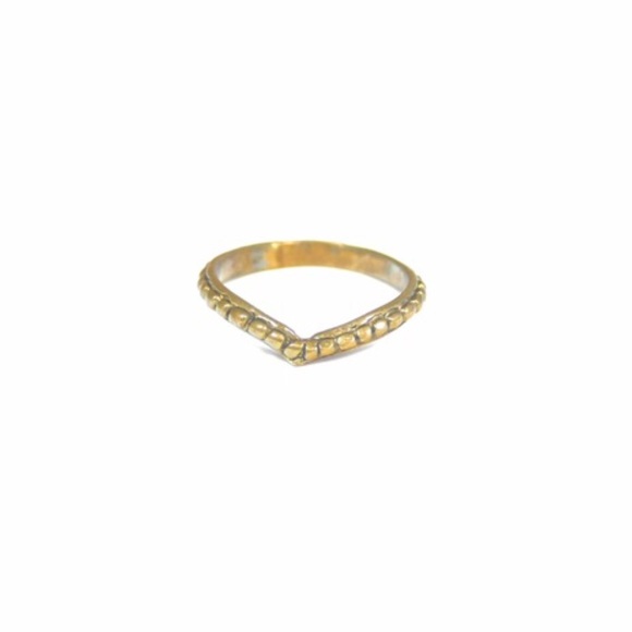 Sunahara Jewelry Jewelry - Sunahara gold beaded V midi ring
