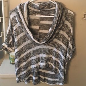 High low cowl neck sweater