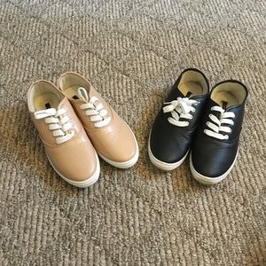 2 PAIRS KEDS inspired faux leather sneakers