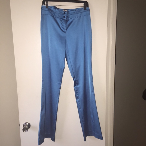 Caché metallic blue dress pants