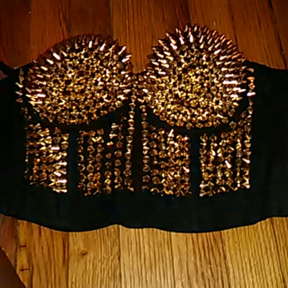 Gold Spiked Bustier