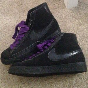 Black on black Nike hightops