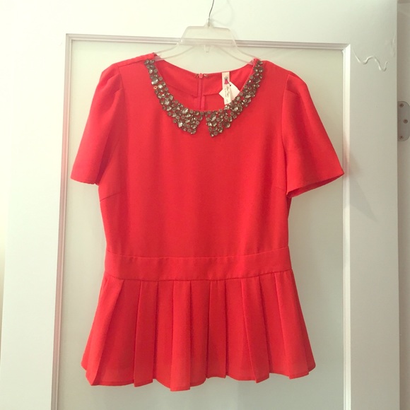 Alice Moon jeweled peplum top