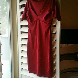 ruby red midi dress