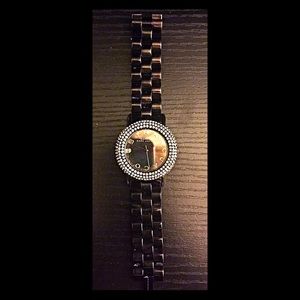 NWT Marc Jacobs black and crystal rhinestone watch