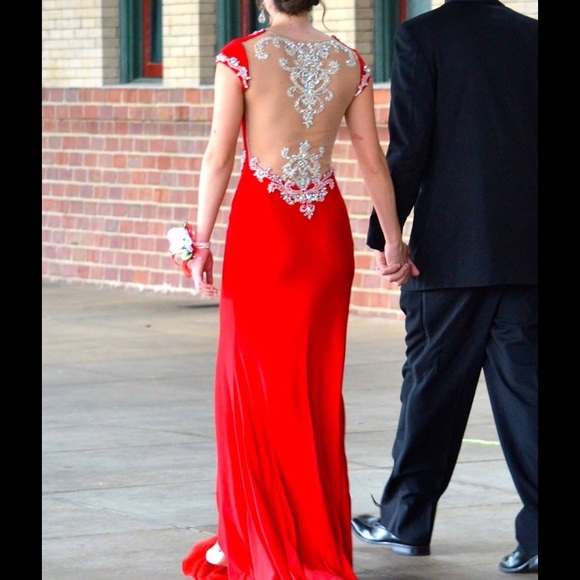 Red Prom Dress Size 0 - Picture 2 of 4