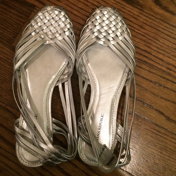 Silver Woven Banana Republic Flats