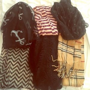 Set of six scarves