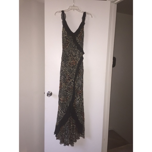 Caché Leopard faux wrap dress