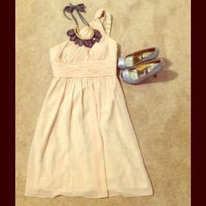 Donna Morgan light pink one shoulder dress