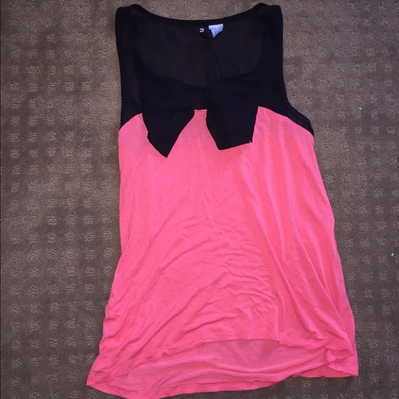 pink & black bow tank