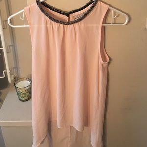 Sheer pink beaded tank