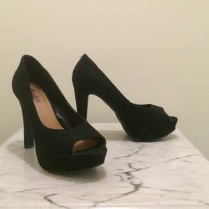 Peep toe high heels