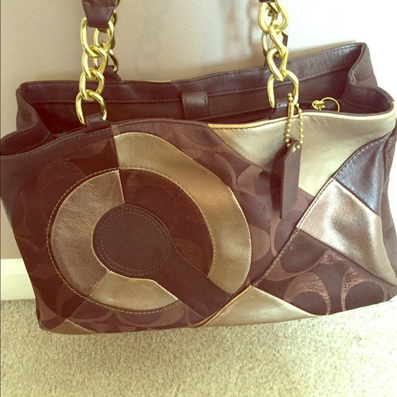 Brown and gold Coach bag.  Great condition!!